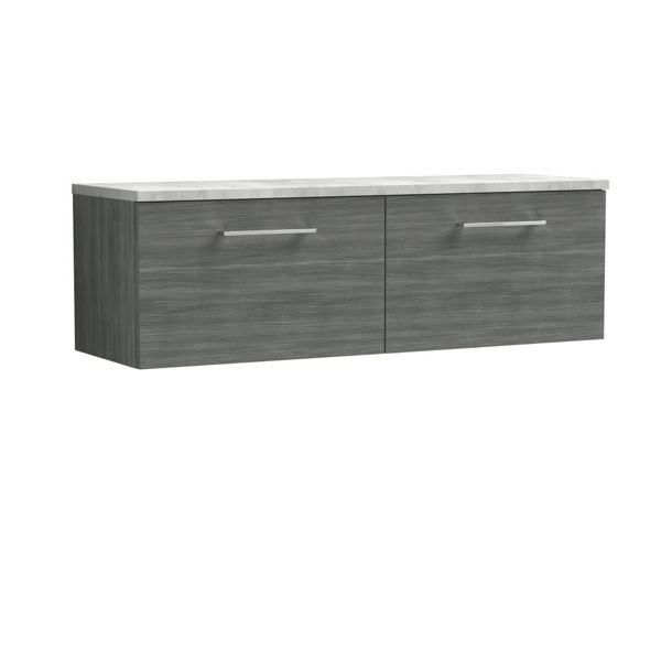 Picture of Nuie Arno 1200mm Wall Hung 2-Drawer Vanity & Laminate Worktop