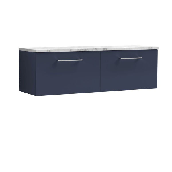 Picture of Nuie Arno 1200mm Wall Hung 2-Drawer Vanity & Laminate Worktop