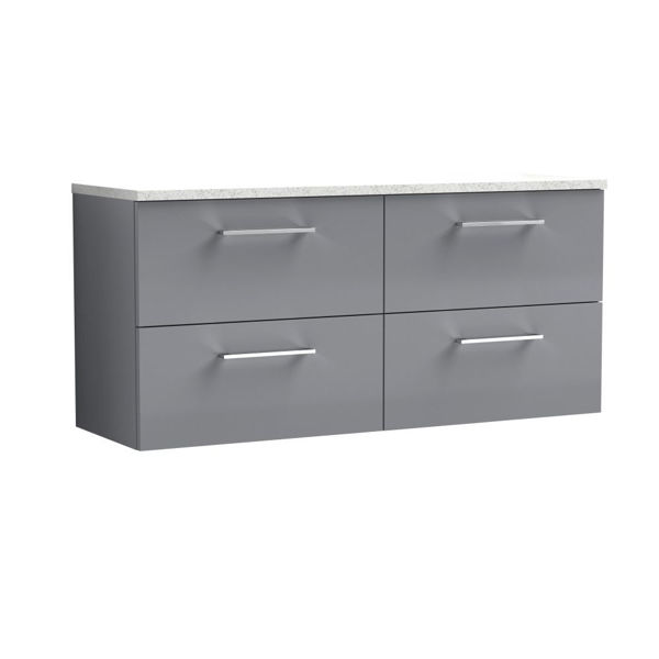 Picture of Nuie Arno 1200mm Wall Hung 4-Drawer Vanity & Laminate Worktop