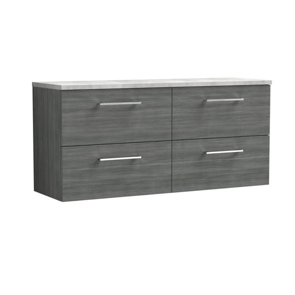 Picture of Nuie Arno 1200mm Wall Hung 4-Drawer Vanity & Laminate Worktop