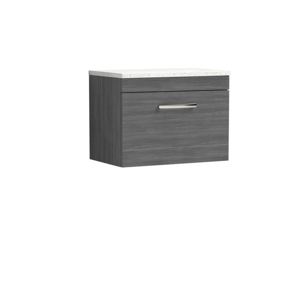 Picture of Nuie Athena 600mm Wall Hung Vanity With Sparkling White Worktop
