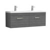 Picture of Nuie Athena 1200mm Wall Hung Cabinet With Double Ceramic Basin