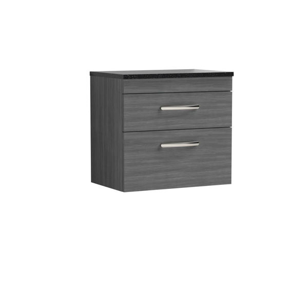 Picture of Nuie Athena 600mm Wall Hung Vanity With Sparkling Black Worktop