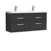 Picture of Nuie Athena 1200mm Wall Hung Cabinet With Double Ceramic Basin