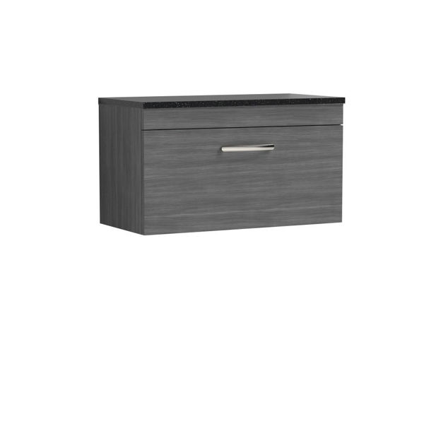 Picture of Nuie Athena 800mm Wall Hung Vanity With Sparkling Black Worktop