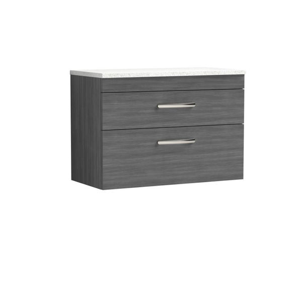 Picture of Nuie Athena 800mm Wall Hung Vanity With Sparkling White Worktop