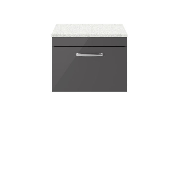 Picture of Nuie Athena 600mm Wall Hung Cabinet With Sparkling White Worktop