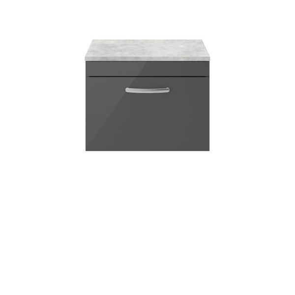 Picture of Nuie Athena 600mm Wall Hung Cabinet With Grey Worktop