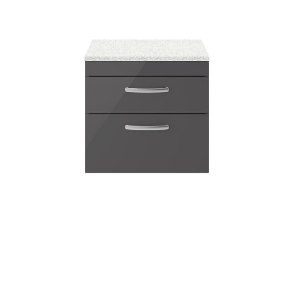 Picture of Nuie Athena 600mm Wall Hung Cabinet With Sparkling White Worktop