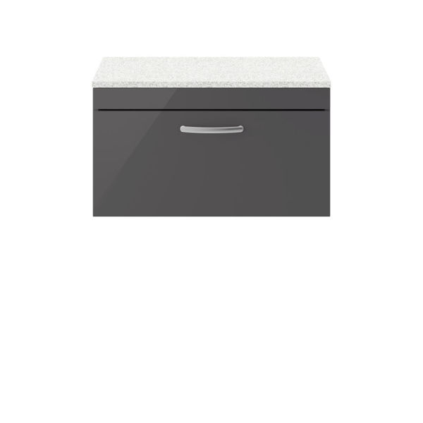 Picture of Nuie Athena 800mm Wall Hung Cabinet With Sparkling White Worktop