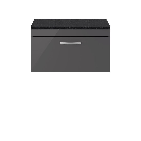 Picture of Nuie Athena 800mm Wall Hung Cabinet With Sparkling Black Worktop