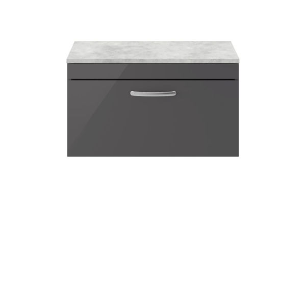 Picture of Nuie Athena 800mm Wall Hung Cabinet With Grey Worktop