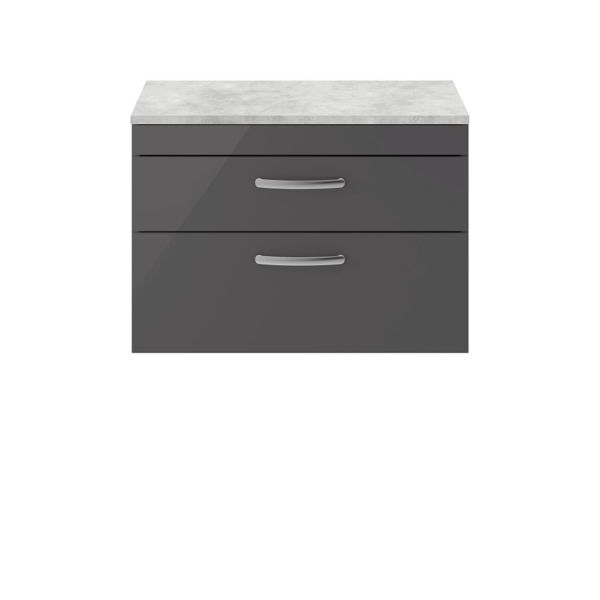 Picture of Nuie Athena 800mm Wall Hung Cabinet With Grey Worktop