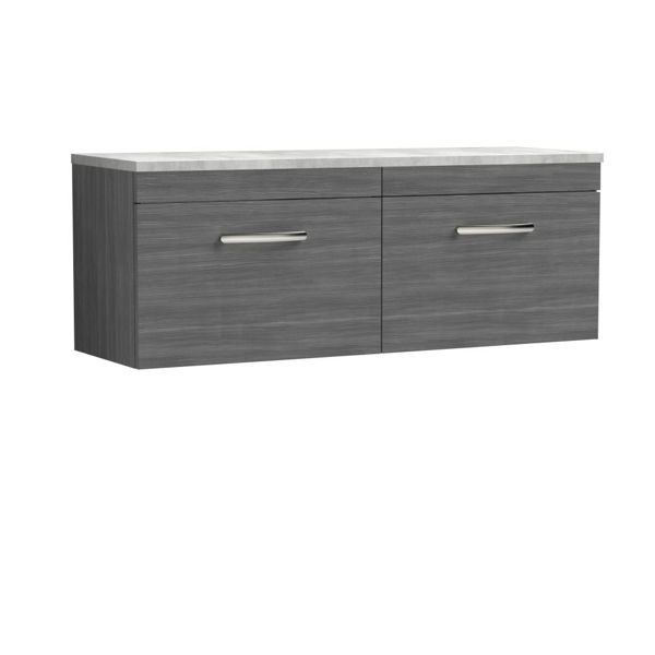 Picture of Nuie Athena 1200mm Wall Hung 2-Drawer Unit & Laminate Worktop
