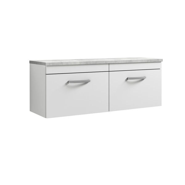 Picture of Nuie Athena 1200mm Wall Hung 2-Drawer Unit & Laminate Worktop
