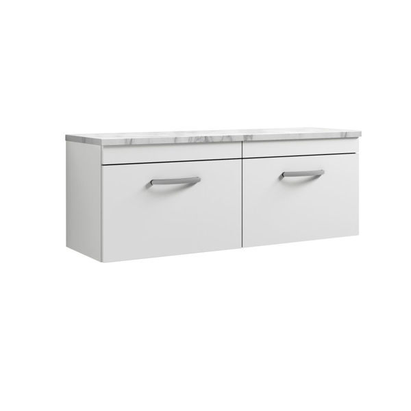 Picture of Nuie Athena 1200 Wall Hung 2-Drawer Unit & Laminate Worktop