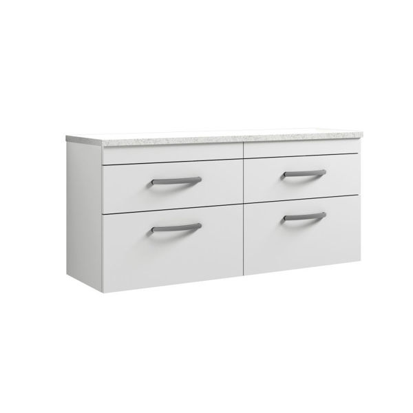 Picture of Nuie Athena 1200mm Wall Hung 4-Drawer Unit & Laminate Worktop