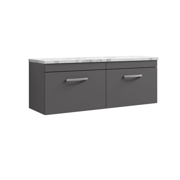 Picture of Nuie Athena 1200 Wall Hung 2-Drawer Unit & Laminate Worktop