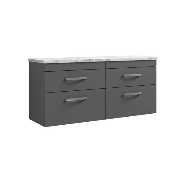 Picture of Nuie Athena 1200 Wall Hung 4-Drawer Unit & Laminate Worktop