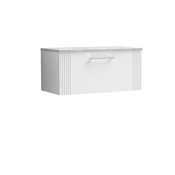 Picture of Neutral Deco 800mm Wall Hung Single Drawer Vanity & Laminate Top