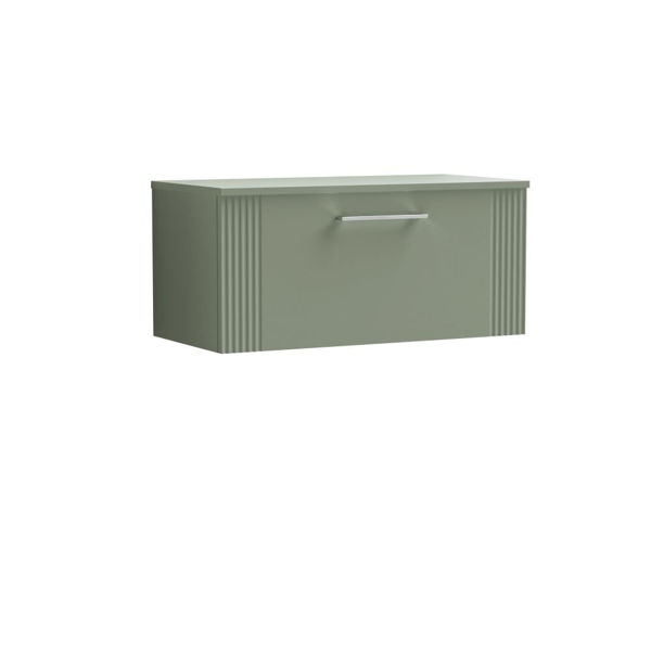 Picture of Neutral Deco 800mm Wall Hung Single Drawer Vanity & Worktop