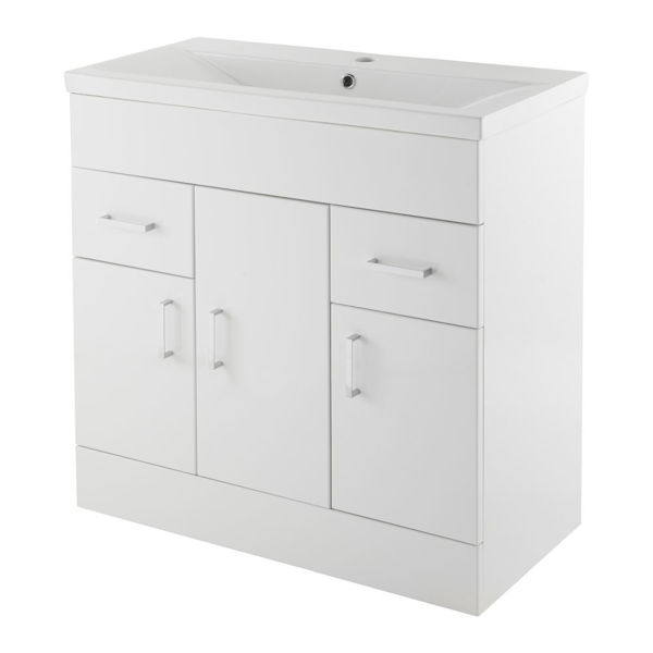 Picture of Neutral Eden 800mm Floor Standing Cabinet & Mid-Edge Basin