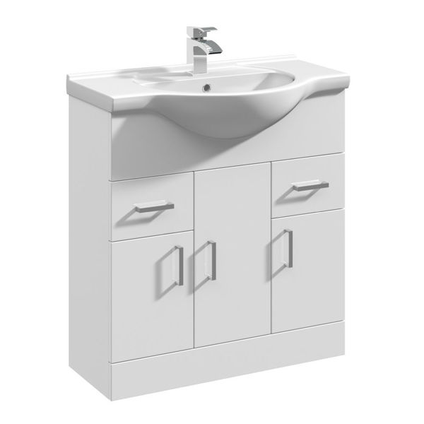Picture of Neutral Mayford 750mm Floor Standing Cabinet & Round Basin