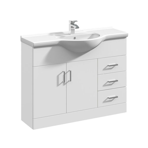 Picture of Neutral Mayford 1050mm Floor Standing Cabinet & Round Basin