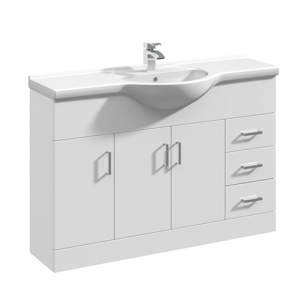 Picture of Neutral Mayford 1200mm Floor Standing Cabinet & Round Basin