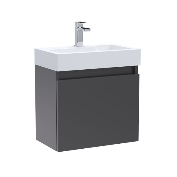 Picture of Neutral Merit Slimline 500mm Single Door Wall Hung Vanity and Basin