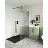 Picture of Neutral 800mm Fluted Wetroom Screen with Support Bar