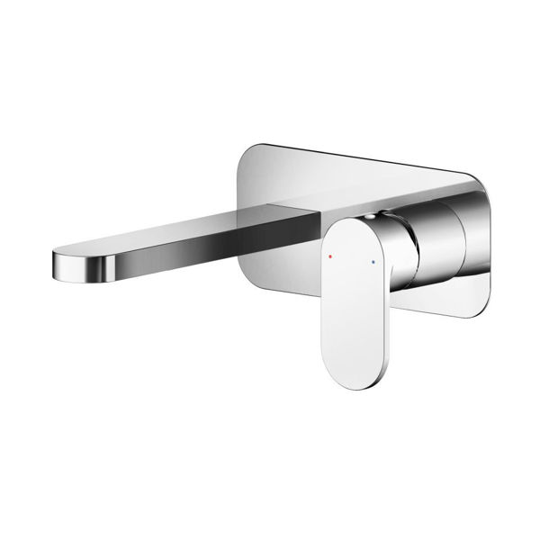 Picture of Neutral Binsey Wall Mounted 2 Tap Hole Basin Mixer With Plate